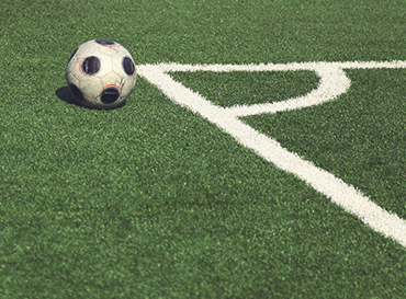image of soccer ball on field